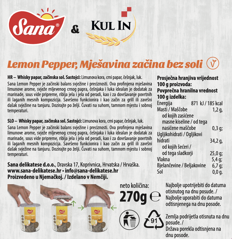 Lemon Pepper, mješavina začina bez soli - Image 2